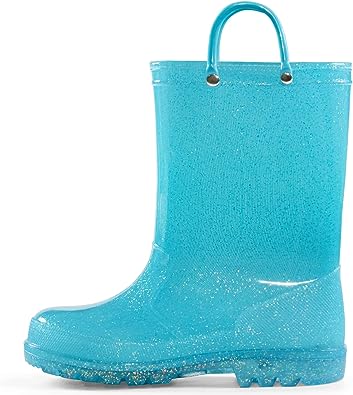 Photo 1 of K KomForme Girls Rain Boots,Kids Glitter Waterproof Boots with Easy-on Handles 9M
