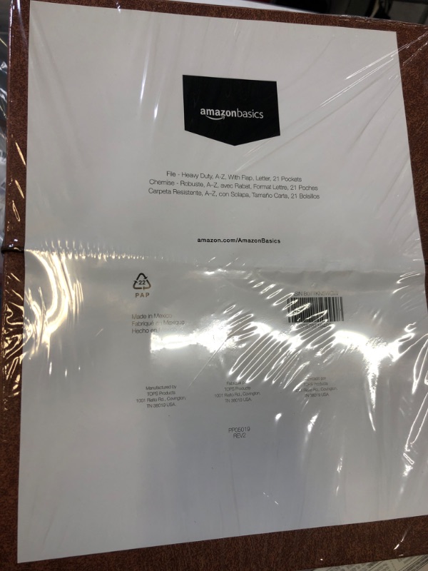 Photo 2 of Amazon Basics File Organizer - Heavy Duty, A-Z with Flap, Letter, 21 Pockets