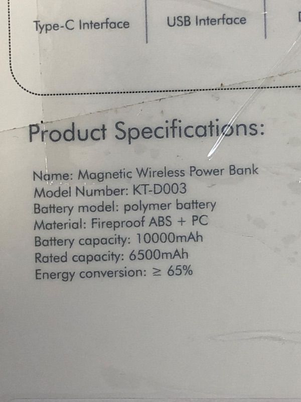 Photo 3 of AOGUERBE Magnetic Wireless Portable Charger, 10000mAh Wireless Power Bank PD 22.5W Fast Charging with USB-C LED Display Mag-Safe Battery Pack Compatible for iPhone 14/13/12 Pro/Mini/Pro Max?Blue?