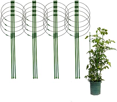 Photo 1 of 4 Pack Tomato Cage Plant Support Cages, 35 INCH Adjustable Garden Cucumber Trellis, Support Rings for Garden Climbing Plants,s, Vegetables, Flowers, Fruits, and Roses