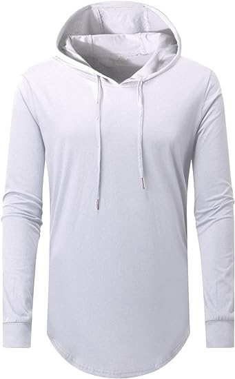 Photo 1 of Aiyino Men's Hipster Hip Hop Short/Long Sleeve Longline Pullover Hoodies Shirts XXL