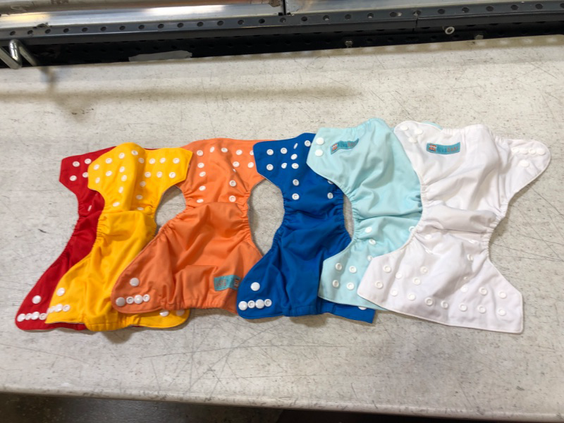 Photo 1 of ALVABABY Baby Cloth Diapers One Size Adjustable Washable Reusable for Baby Girls and Boys 6 Pack with 6 Inserts 6BM98