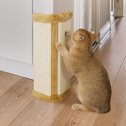 Photo 1 of  Cat Wall Corner Scratcher Furniture Protector Kittens Scratch Board Sisal Cat Scratching Pad Wall Mounted for Indoor Cats