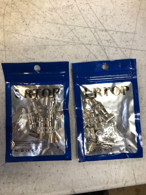 Photo 1 of 2 PACK Urtop 5 CT BNC Female Crimp Connector RF Coax Cable Adapter for RG58 RG142 LMR195 Cable
