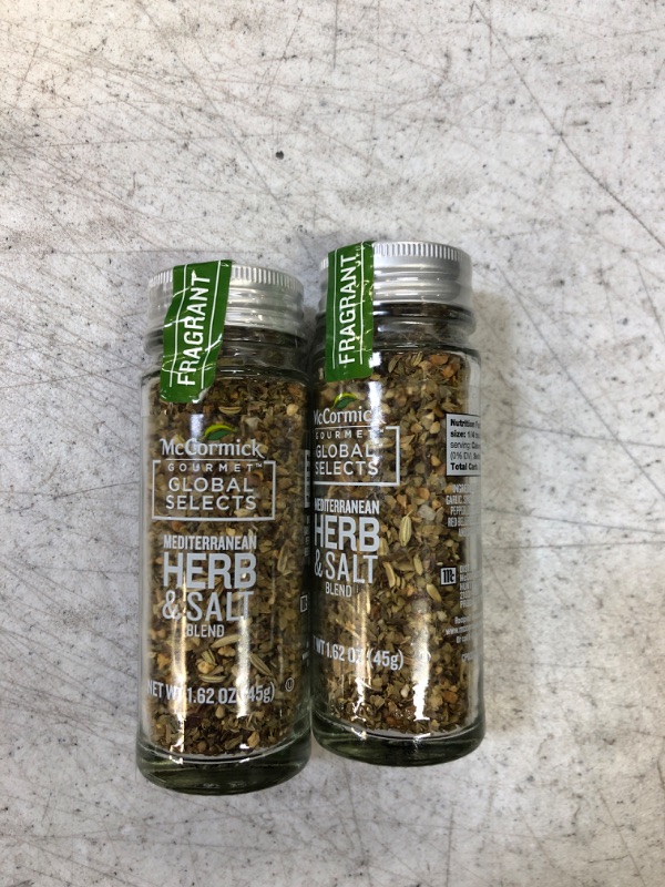 Photo 1 of  2 PACK Mccormick Global Selects Herb & Salt Blend, Mediterrean, Fragrant - 1.62 oz EXP NOV/07/2023