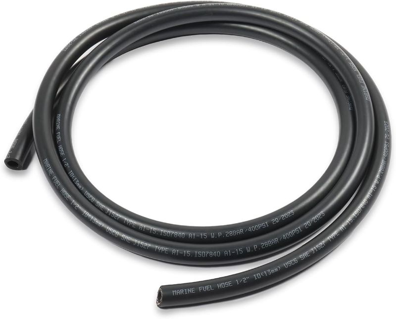 Photo 1 of TKKEUEP 5/16 Marine Boat Fuel Line, 10 FT Hose Line Marine Outboard Boat Motor, Marine Rated Fuel Supply Hose Rubber High Pressure 400PSI Type A1-15 SAE J1527
