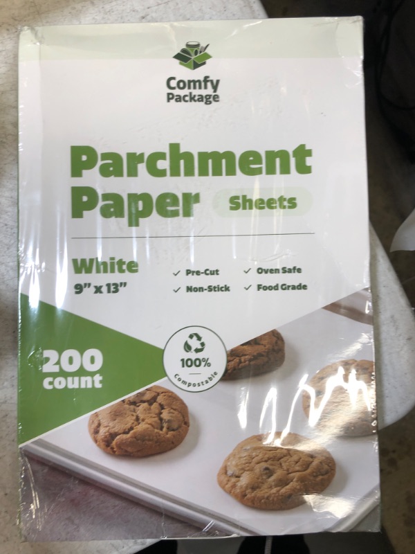 Photo 2 of [9 x 13 Inch - 200 Count] Precut Baking Parchment Paper Sheets Non-Stick Sheets for Baking & Cooking - White