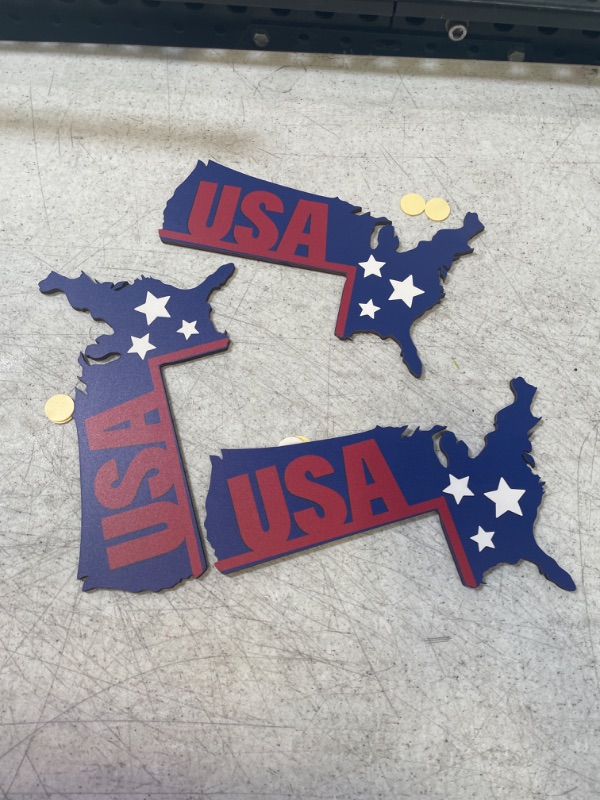 Photo 2 of 3 PACK --- 4th of july Decoration Wooden Patriotic Door Corner Frame, Patriotic Door Sign Wall Decor, Red White Blue USA Map Hanging Door Decor Independence Day Decor for Porch Wall Memorial Day Party Decor