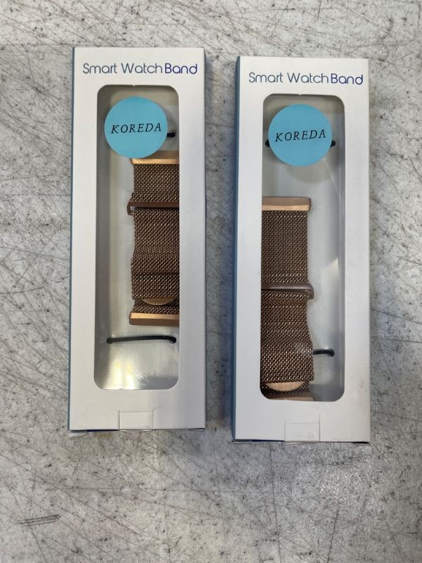 Photo 2 of 2 --- KOREDA Compatible with Fitbit Versa 3/Fitbit Sense Bands for Women Men, Stainless Steel Mesh Loop Replacement Bracelet Magnet Wristband Strap for Fitbit Versa 3/Sense Smartwatch (Rose Gold)