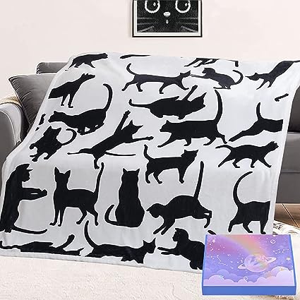 Photo 1 of Anamee Cat Blanket Cat Lover Gifts for Women, Cute Cat Throw Blanket Gift for Mom, Cat Lovers and Girls, Kawaii Soft Lightweight Flannel Blankets Birthday Gift for Kids Adults 50"x60"