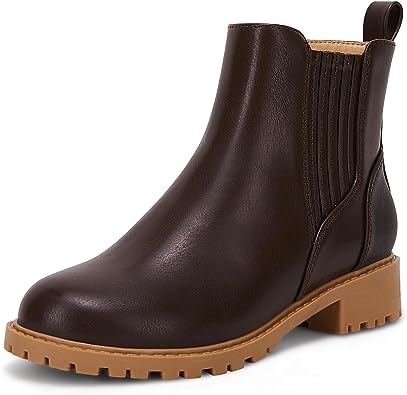 Photo 1 of Ermonn Girls Ankle Boots Non-Slip Lug Sole Side Zipper Fashion Chelsea Winter Booties 12 LITTLE KID 