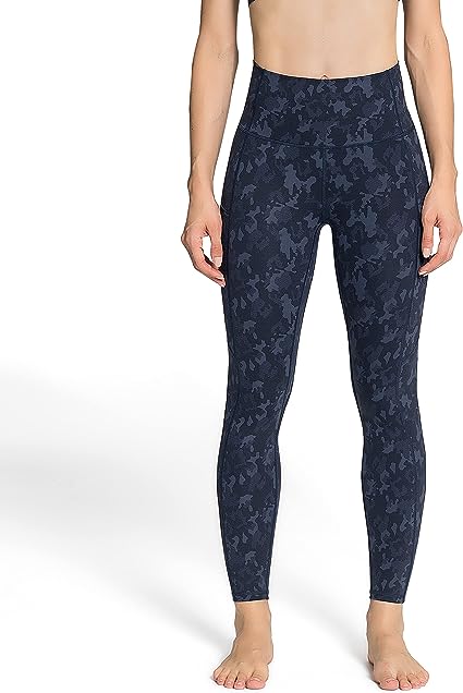 Photo 1 of Cathie Moochie Women's High Waisted Tummy Control Buttery Soft 7/8 Active Leggings Yoga Pants with Side Pockets (M, Camo Blue)