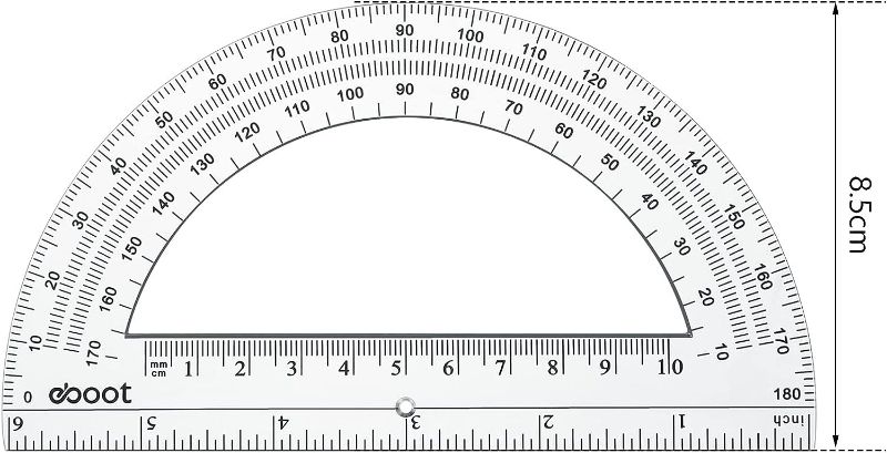 Photo 1 of 24 Pack Plastic Protractors Math Protractor 180 Degrees 6 Inch, Clear