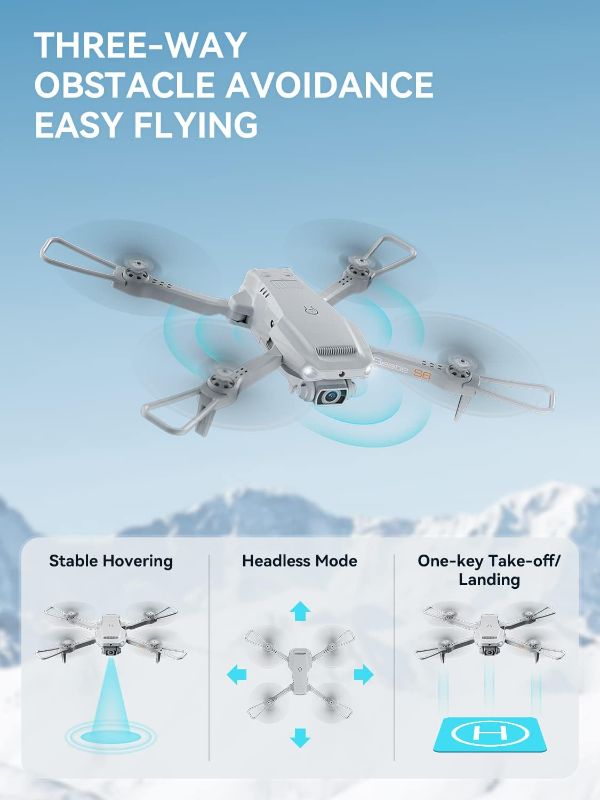 Photo 2 of Drone with Camera for Adults 4K - ROVPRO Dual Camera S60 RC Quadcopter with APP Control - Obstacle Avoidance, Waypoint Fly, Altitude Hold, Follow Me, Roll Mode, Headless Mode, 2 Batteries (Grey)
