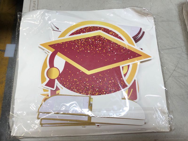Photo 1 of KatchOn, Maroon Graduation Centerpieces for Tables 2023 - Pack of 9 | Honeycomb Graduation Table Centerpieces | Maroon and Gold Graduation Decorations Class of 2023 | Graduation Table Decorations 2023