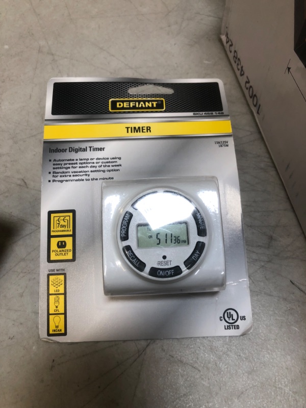 Photo 1 of 15 Amp 7-Day Indoor Plug-In Digital Polarized Timer, White