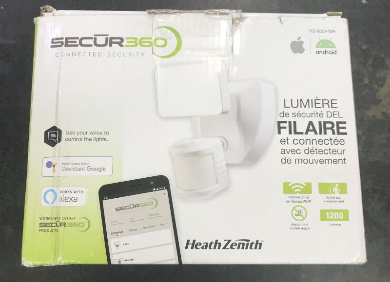 Photo 1 of Secur360 Wi-fi Connected White Wired Single Head Voice Activated Motion
