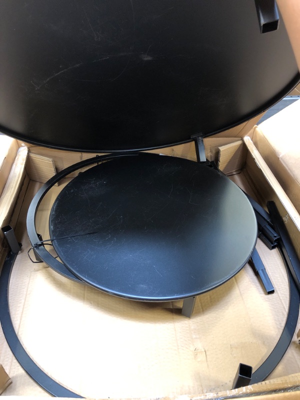 Photo 3 of 2 PC ROUND BLACK TABLES - NESTING TEA TABLE (72 X 12 X 72 CM)