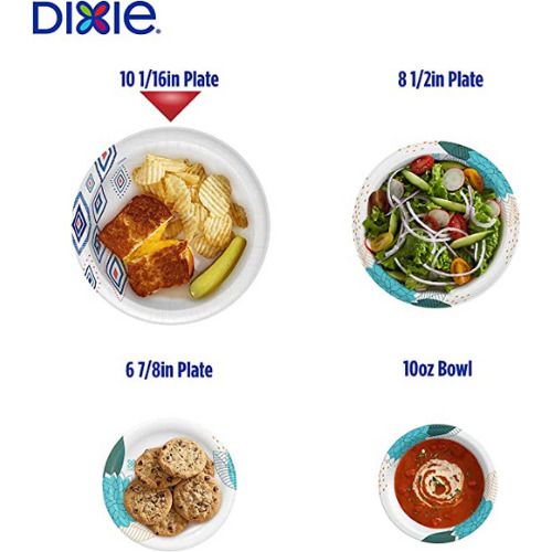 Photo 3 of **NEW*Dixie 10 Inch Paper Plates Dinner Size Printed Disposable 204 Count 3Packs
