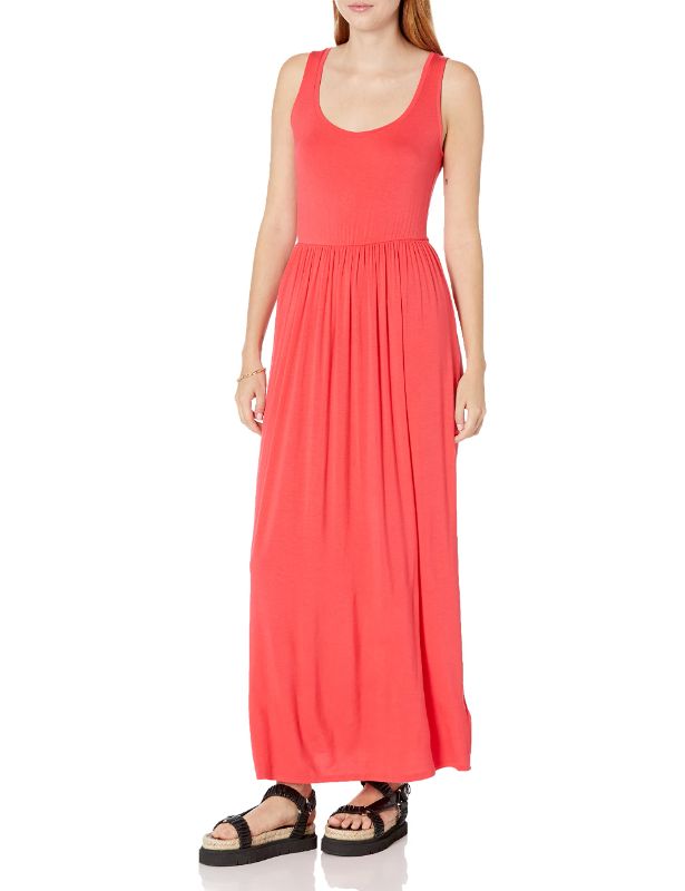 Photo 1 of Amazon Essentials Women's Tank Waisted Maxi Dress Rayon Blend Red Large