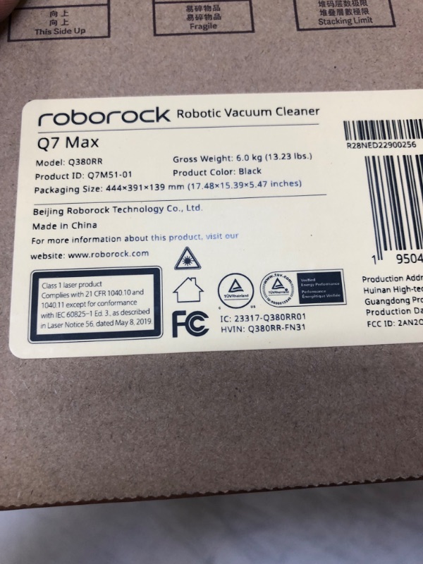 Photo 9 of Roborock Q380RR-Custom-Black Q7 Max Robot Vacuum Cleaner (Brand New)

