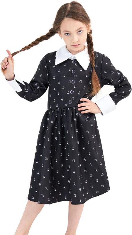 Photo 1 of Girls Black Cosplay Costume with Peter Pan Collar Fit and Flare Party Dresses - SIZE 11-12