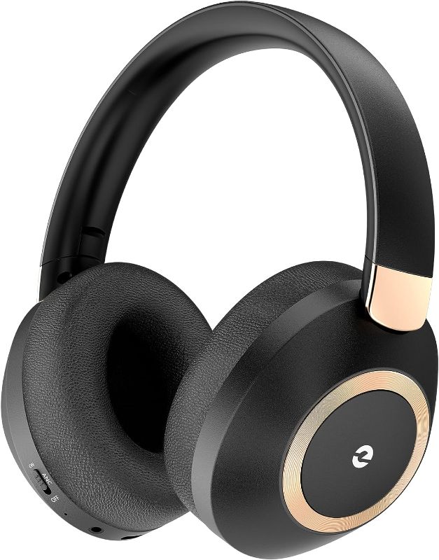 Photo 1 of Active Noise Cancelling Headphones, 100H Playtime Headphones Wireless Bluetooth, Bluetooth Headphones with Microphone, Over- Ear Wireless Headphones with Deep Bass,Fast Charging for Travel,Office,Home
