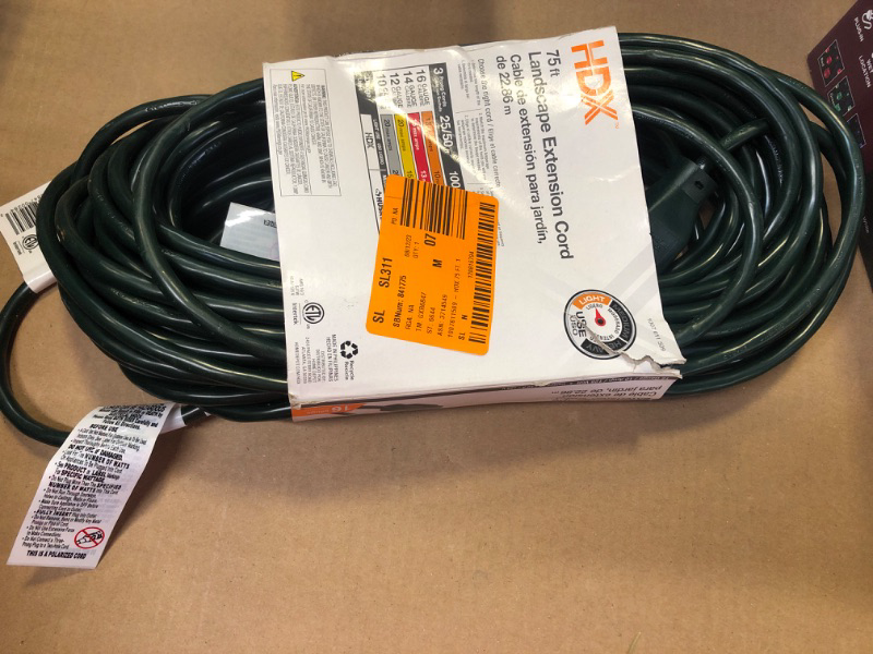 Photo 1 of  75ft  Extension Cord, Green
