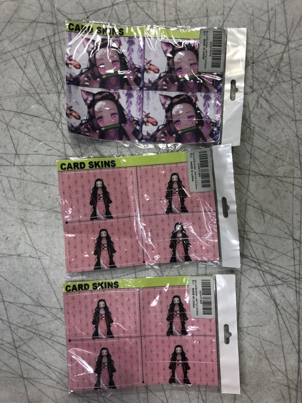 Photo 2 of 3 Pack Lot, Anime Credit Card Skin Debit Card Stickers Pink Girl Card Skin Cover Slim No Bubble Vinyl Card Stickers 065