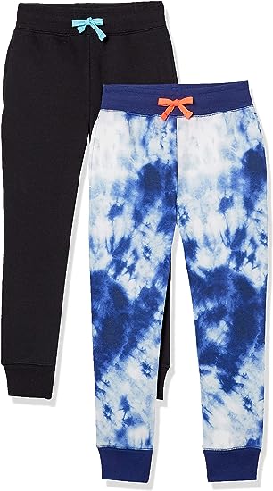 Photo 1 of Amazon Essentials Boys and Toddlers' Fleece Jogger Sweatpants (Previously Spotted Zebra), Pack of 2 SIZE SMALL