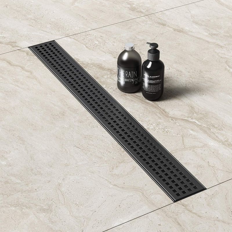 Photo 1 of  72 Inch Shower Linear Black Drain Rectangular Floor Drain  
