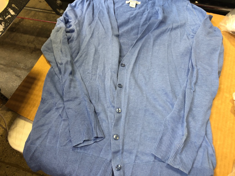 Photo 1 of long sleeve button up blue cardigan, size Medium  
