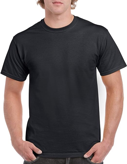 Photo 1 of Gildan Adult Heavy Cotton T-Shirt, Style G5000, 2 Pack Black Size L