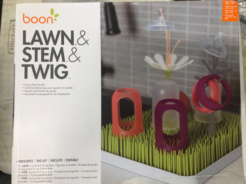 Photo 3 of Boon Lawn Countertop Baby Bottle Drying Rack - Includes Twig and Stem Accessories Bundle - Multicolored - Baby Essentials - 3 Count