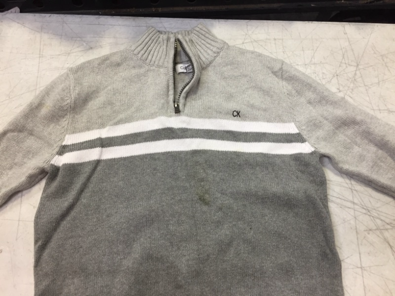 Photo 2 of Calvin Klein Boys' Half Zip Sweater Size 8 , 2 color grey 