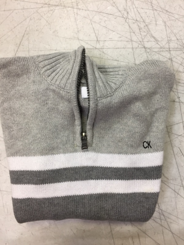 Photo 1 of Calvin Klein Boys' Half Zip Sweater Size 8 , 2 color grey 