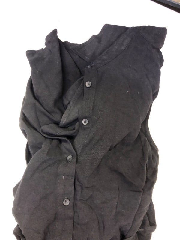 Photo 1 of Amazon Essentials Women's Relaxed Fit Short Sleeve Button Front Belted Shirt Dress SIZE M BLACK