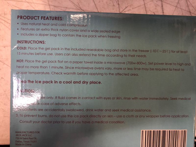 Photo 3 of JJ CARE Large Ice Pack for Back - 11.75 x 15.5" Gel Ice Packs for Injuries Reusable - Large Ice Packs for Physical Therapy - Hot & Cold Compress Ice Pads for Back Pain, Injuries, Leg, Lumbar, Body