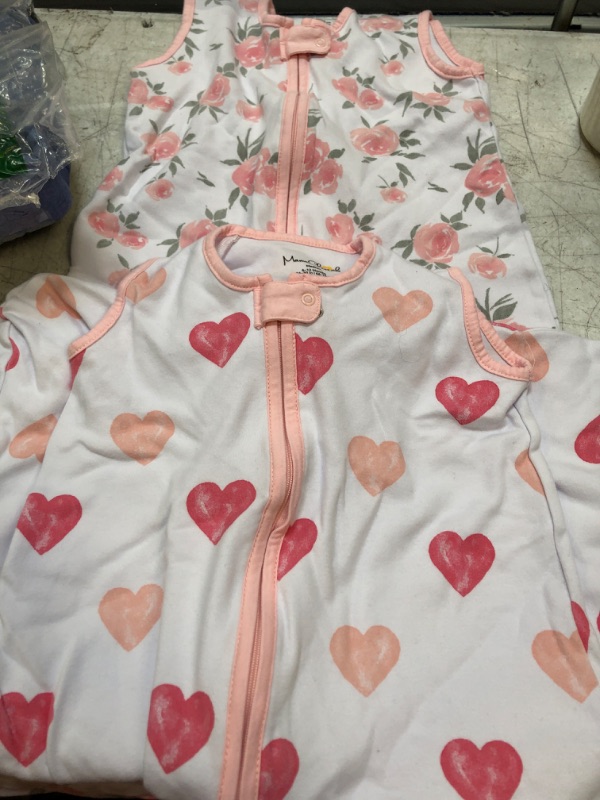 Photo 1 of Baby Sleep Sack 0.5 TOG, Organic Cotton Baby Wearable Blanket, Swaddle Transition Baby Sleeping Bag with 2-Way Zipper, Lightweight Sleeveless Sleep Sack for Boy Girl Infant Toddler, M (6-12 Month) Medium (6-12 Month) 2-pack Watercolor Pink