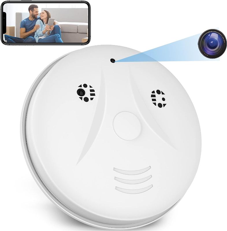 Photo 1 of  Spy Camera Hidden Camera with Video, Smoke Detector Cam Live Feed WiFi with Cell Phone App, 1080P Wireless Surveillance Cam Nanny Cam with Night Vision Motion Detection for Home Security