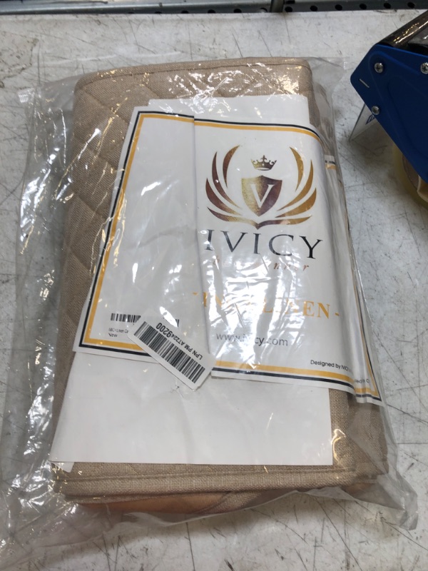 Photo 1 of IVICY Linen Car Seat Cover for All Seasons Soft & Breathable Front Premium Covers with Non-Slip Protector Universal Fits Most Automotive, Van, SUV, Truck - 1 Unit Beige Wings