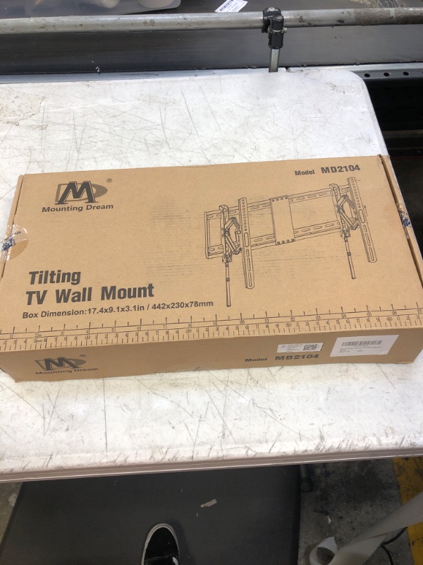 Photo 3 of Mounting Dream Advanced Tilt TV Wall Mount for Most 42-90 Inch TVs, Premium Wall Mount TV Bracket with Full Tilt Extension up to 7 inch, Fits 16", 18", 24" Studs, Max VESA 600x400mm and 120LBS MD2104