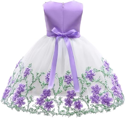 Photo 1 of 2-9T Girls Formal Tulle Dresses Toddler Pageant Party Dress with Necklace, SIZE 