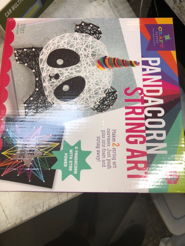 Photo 1 of Craft-tastic – String Art – Craft Kit Makes 2 Large String Art Canvases – Pandacorn Edition