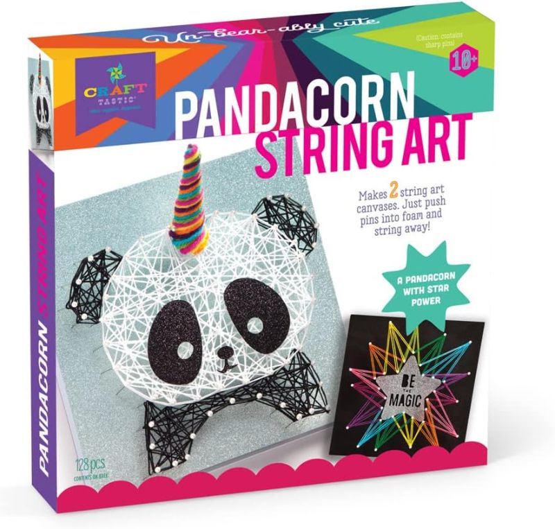 Photo 1 of Craft-tastic – String Art – Craft Kit Makes 2 Large String Art Canvases – Pandacorn Edition