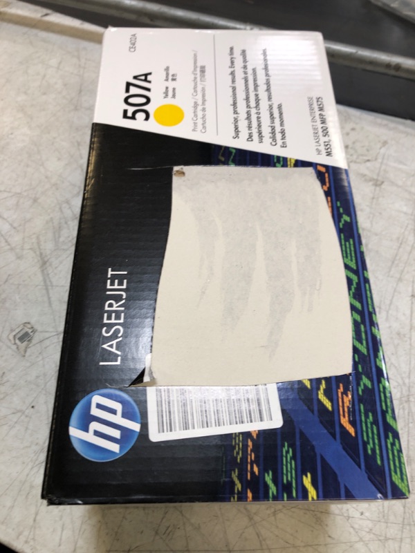 Photo 3 of HP 507A Yellow Toner Cartridge | Works with HP LaserJet Enterprise 500 color M551, HP LaserJet Enterprise 500 color MFP M575, HP LaserJet Pro 500 color MFP M570 Series | CE402A