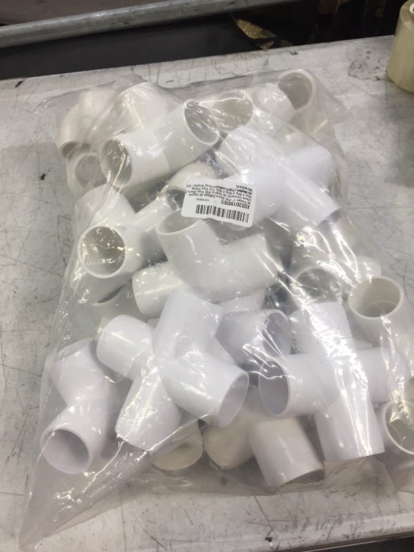 Photo 2 of 35 Pieces 1" PVC Elbow Fittings,45 Degree Elbow Connector,90 Degree PVC Pipe Elbow,2 Way 3 Way 4 Way 5 Way PVC Pipe Fitting connectors, PVC Tee Pipe Fitting Adapter, SCH 40, Socket (1 inch-White)