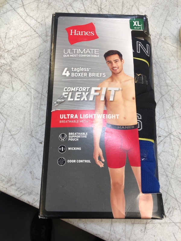 Photo 2 of Hanes Men's Comfort Flex Fit Ultra Lightweight Mesh Boxer Brief, Assorted Color X-Large Assorted 2