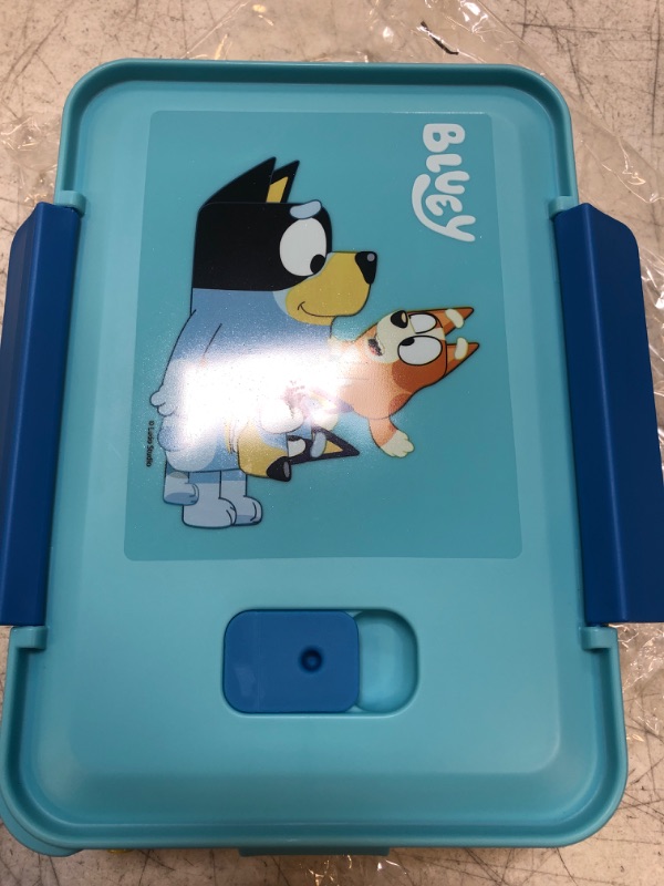 Photo 1 of Zak Designs Bluey Reusable Plastic Bento Box with Leak-Proof Seal, Carrying Handle, Microwave Steam Vent, and Individual Containers for Kids' Packed Lunch (3-Piece Set) Bluey A