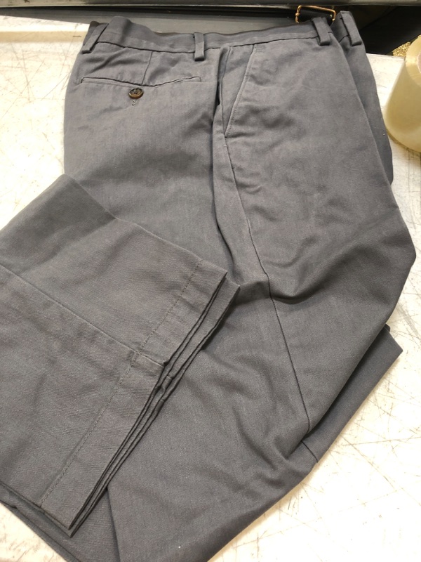 Photo 2 of Amazon Essentials Men's Classic-Fit Wrinkle-Resistant Flat-Front Chino Pant (Available in Big & Tall) 33W x 30L Grey